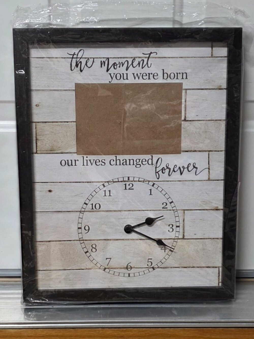 Brand new baby keep sake clock picture frame the moment you were born